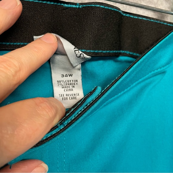 New With Tags Catherine's 34W Capri Pants Teal Blue Pockets Stretch Waist - Picture 3 of 11